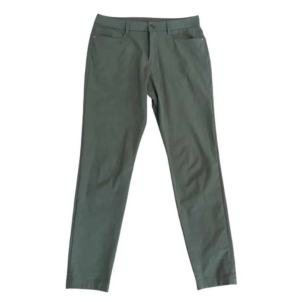 Lululemon mens ABC Slim-Fit army green warpstreme pants size 32